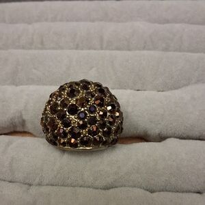 Lia Sophia Gold-Tone Crystal Ring